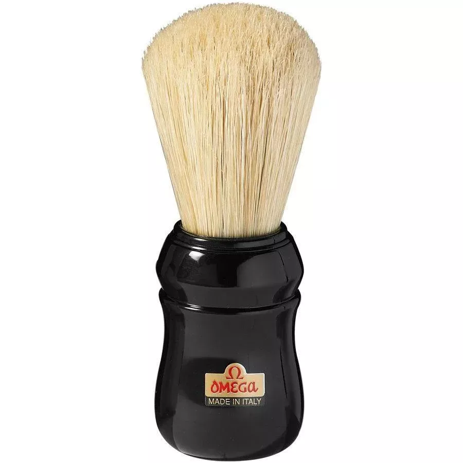 Omega Boar Bristle Shaving Brush Variable Color ( Red White Black) Handle #10049