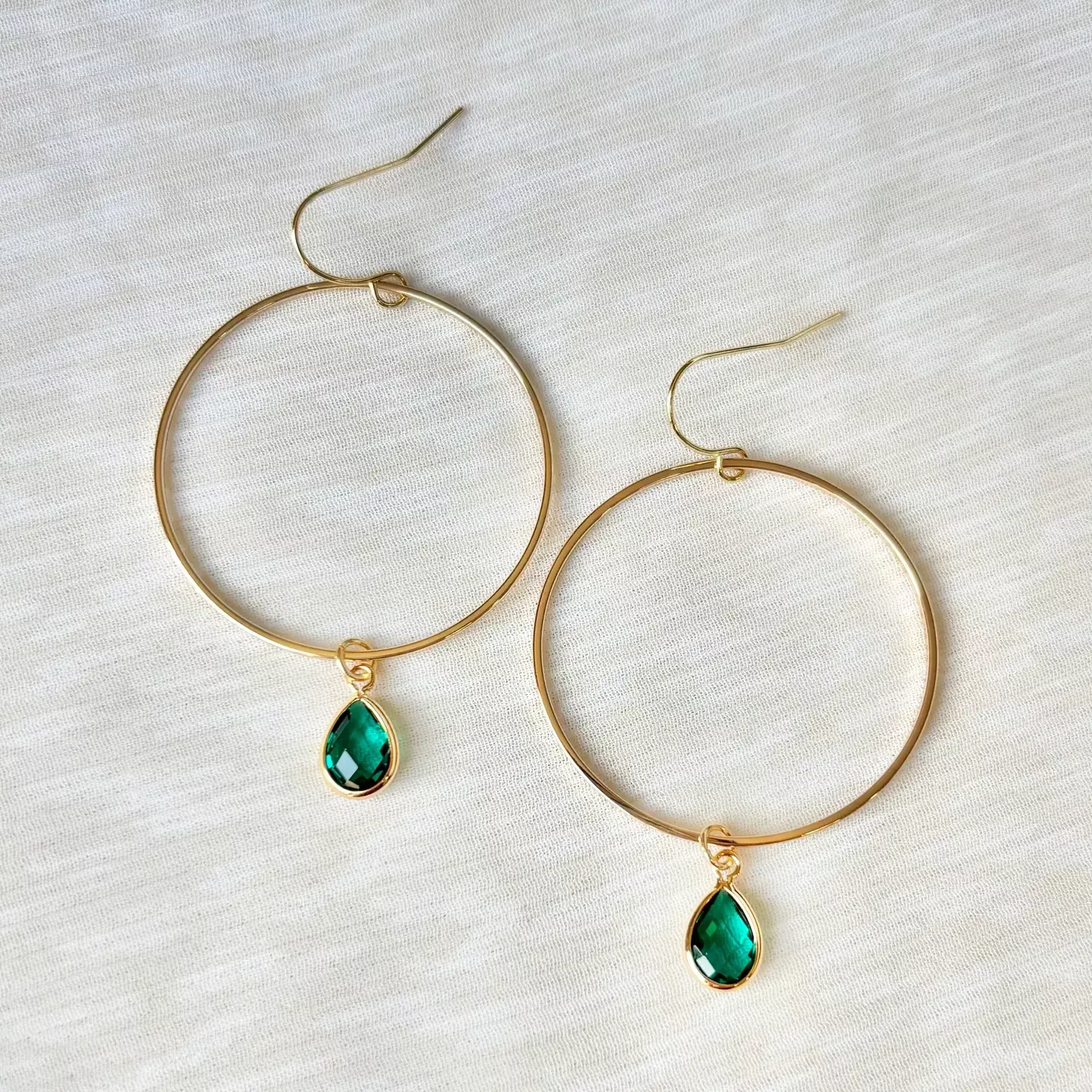 On My Way! Emerald Hoops