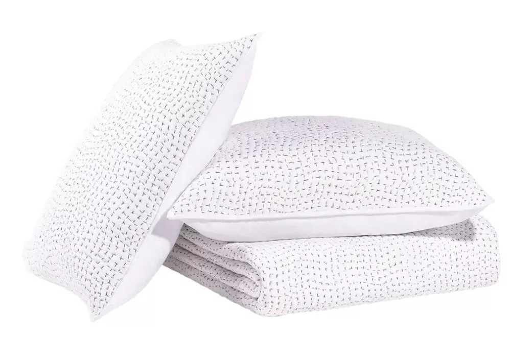 Organic Hand Stitched Gray Quilt
