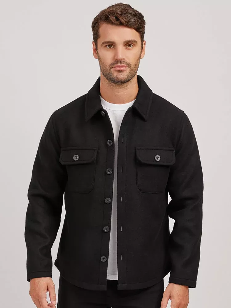 Oversized Wool Shirt Jacket