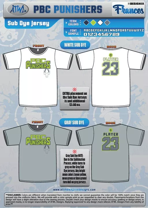 PBC PUNISHERS SUB DYE
