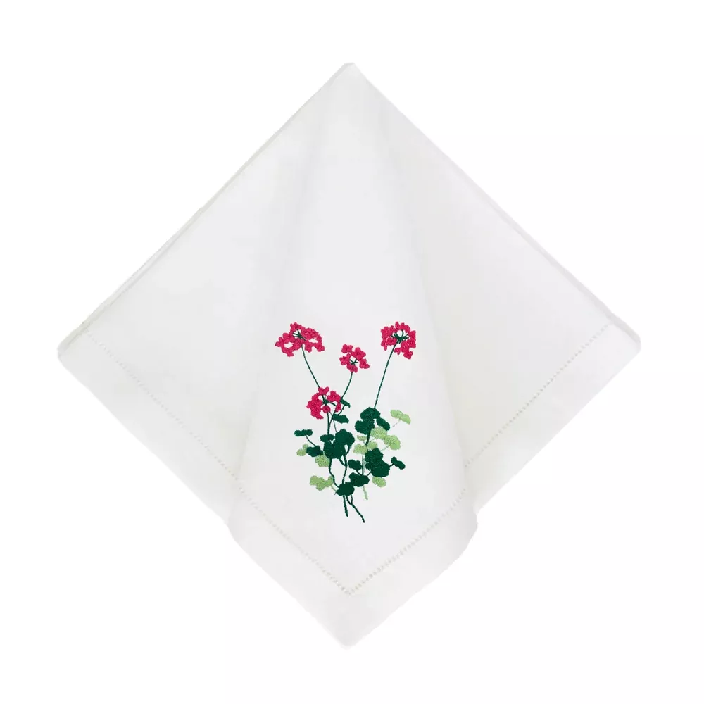 Pink Geranium Dinner Napkins-Set of 4