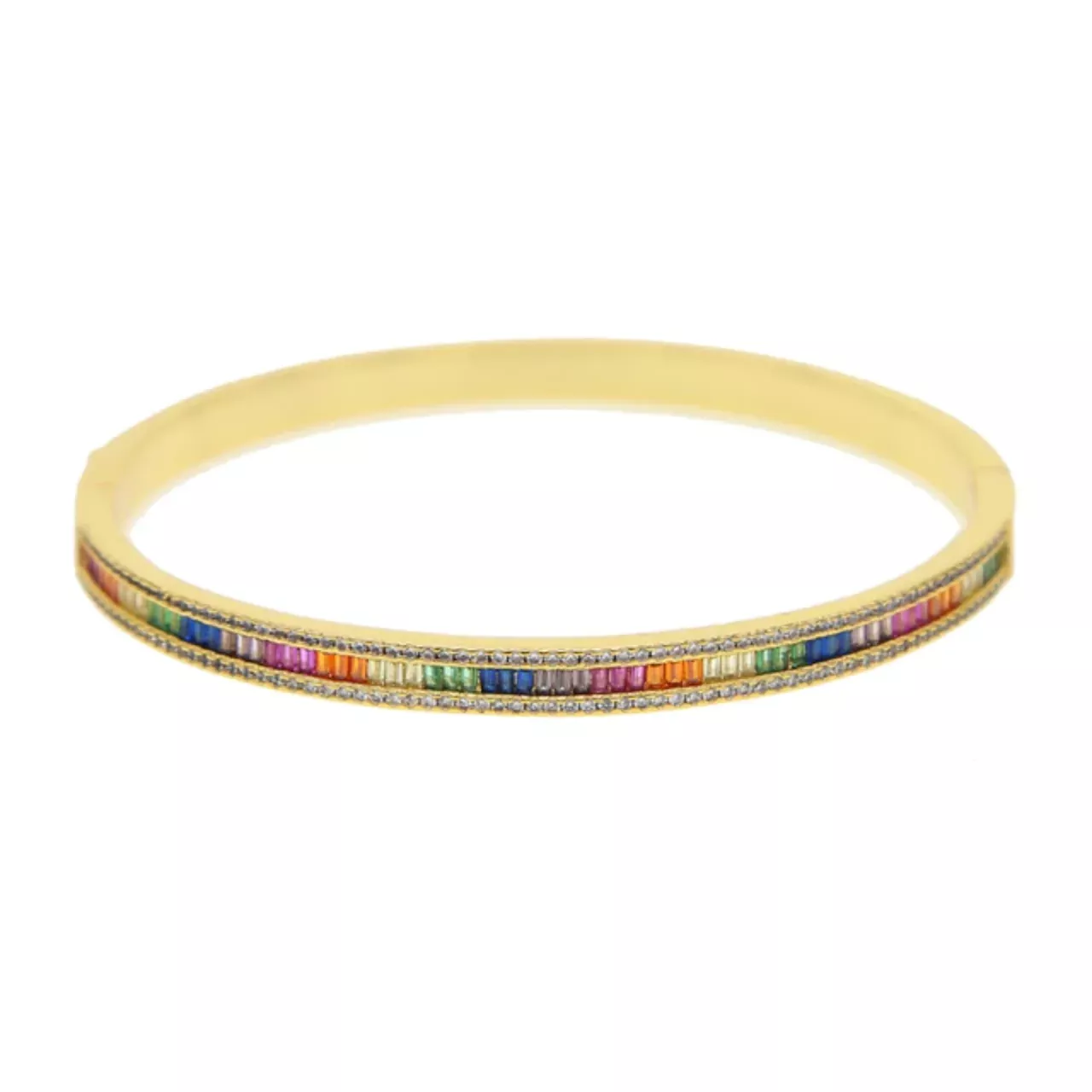 Rainbow CZ Bangle Bracelet
