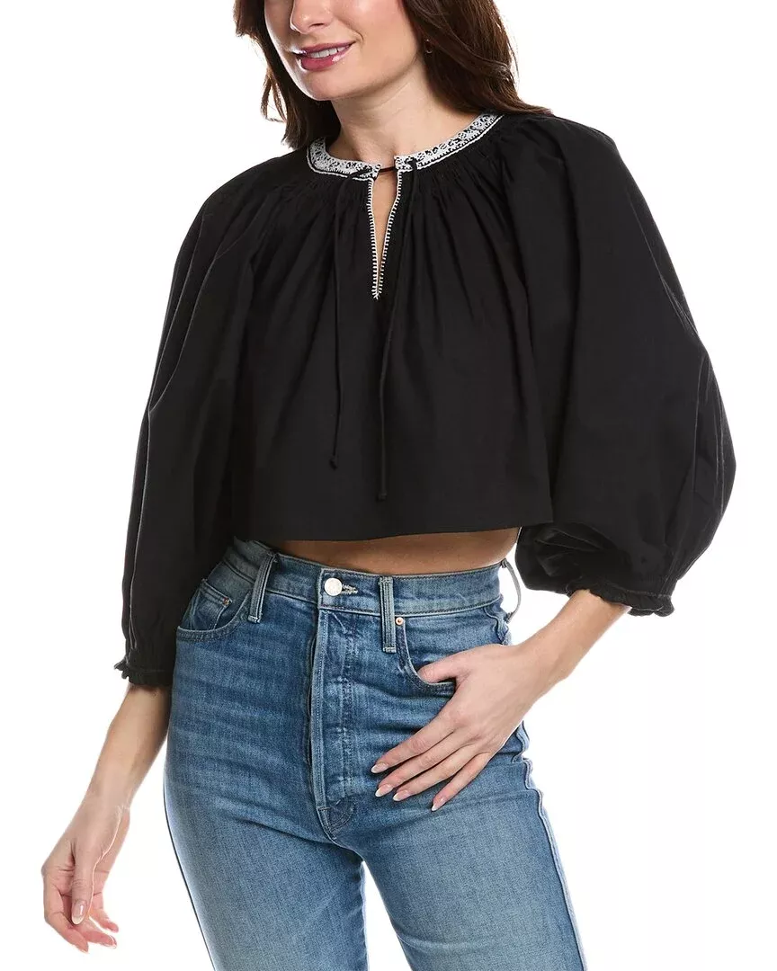 Re/Done Victorian Cut Off Blouse