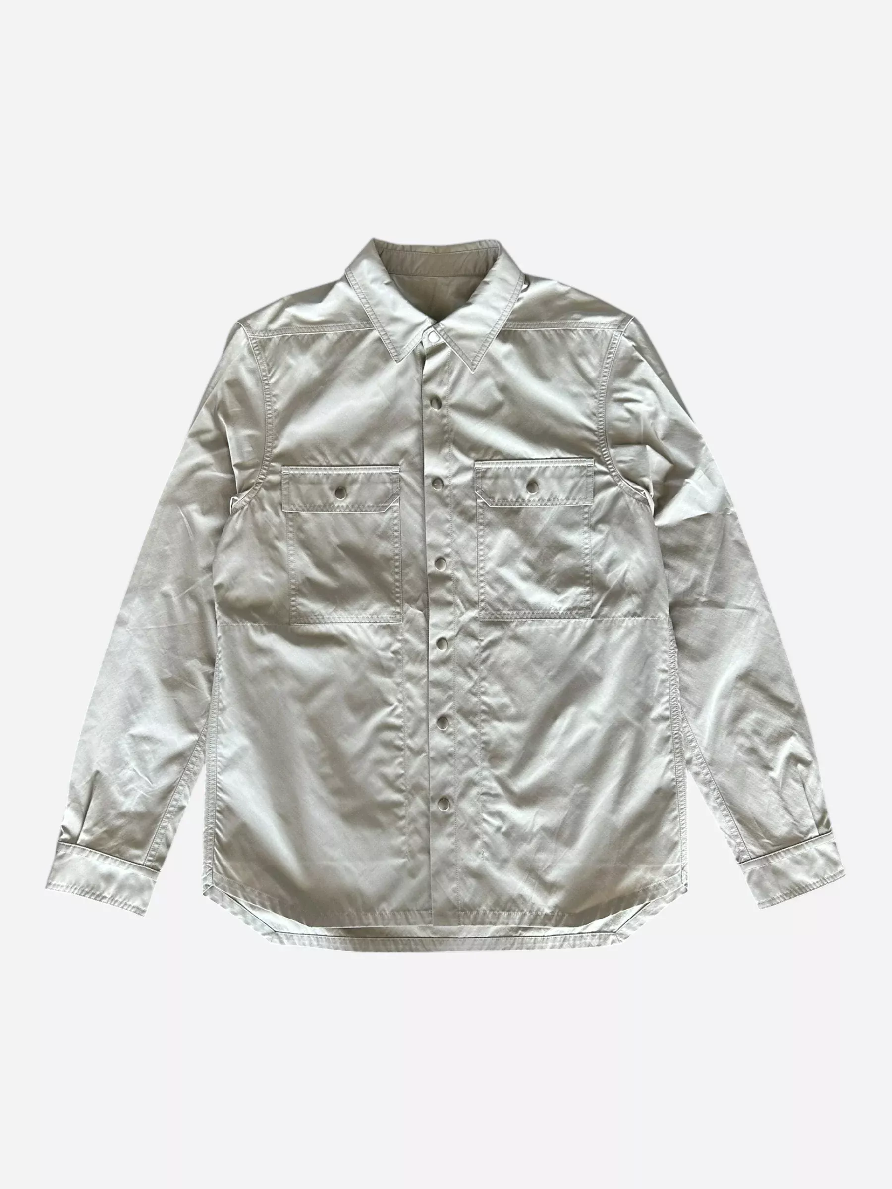 Rick Owens Beige Button Up Overshirt