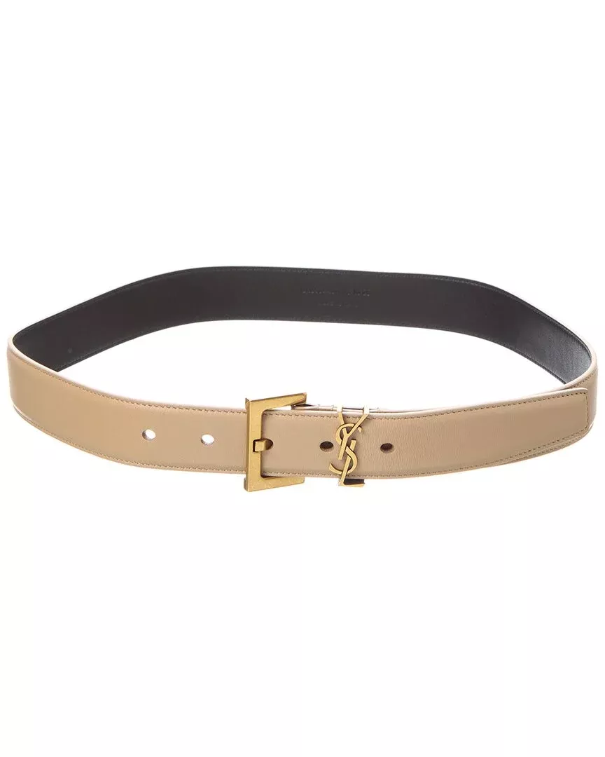 Saint Laurent Monogram Leather Belt