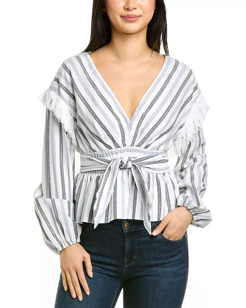 Saylor Jil Linen-Blend Top