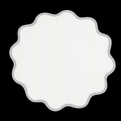 Scallop Edge Customizable Circle Placemat - Classic Grey