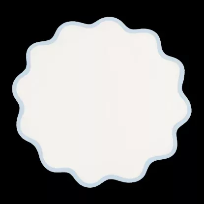 Scallop Edge Customizable Circle Placemat - Ice Blue