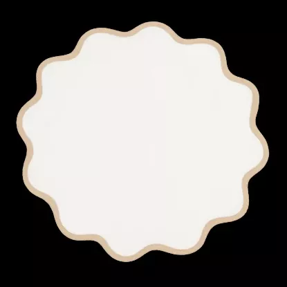 Scallop Edge Customizable Circle Placemat - Oat