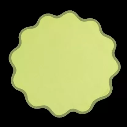 Scallop Edge Customizable Circle Placemat - Peridot and Grass