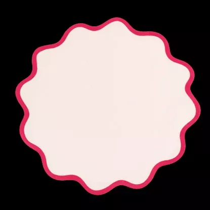 Scallop Edge Customizable Circle Placemat - Pink and Azalea