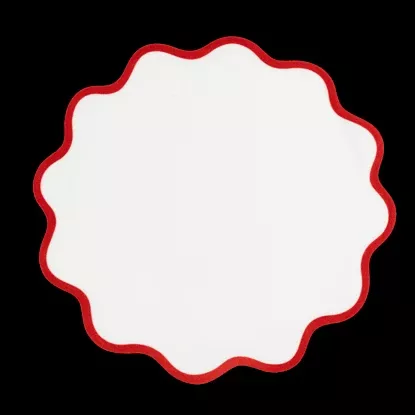Scallop Edge Customizable Circle Placemat - Scarlet