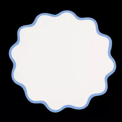 Scallop Edge Customizable Circle Placemat - Sky Blue