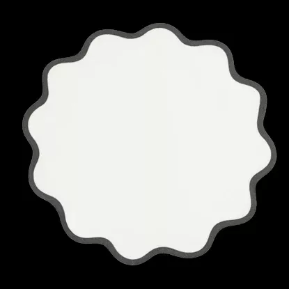 Scallop Edge Customizable Circle Placemat - Smoke Grey