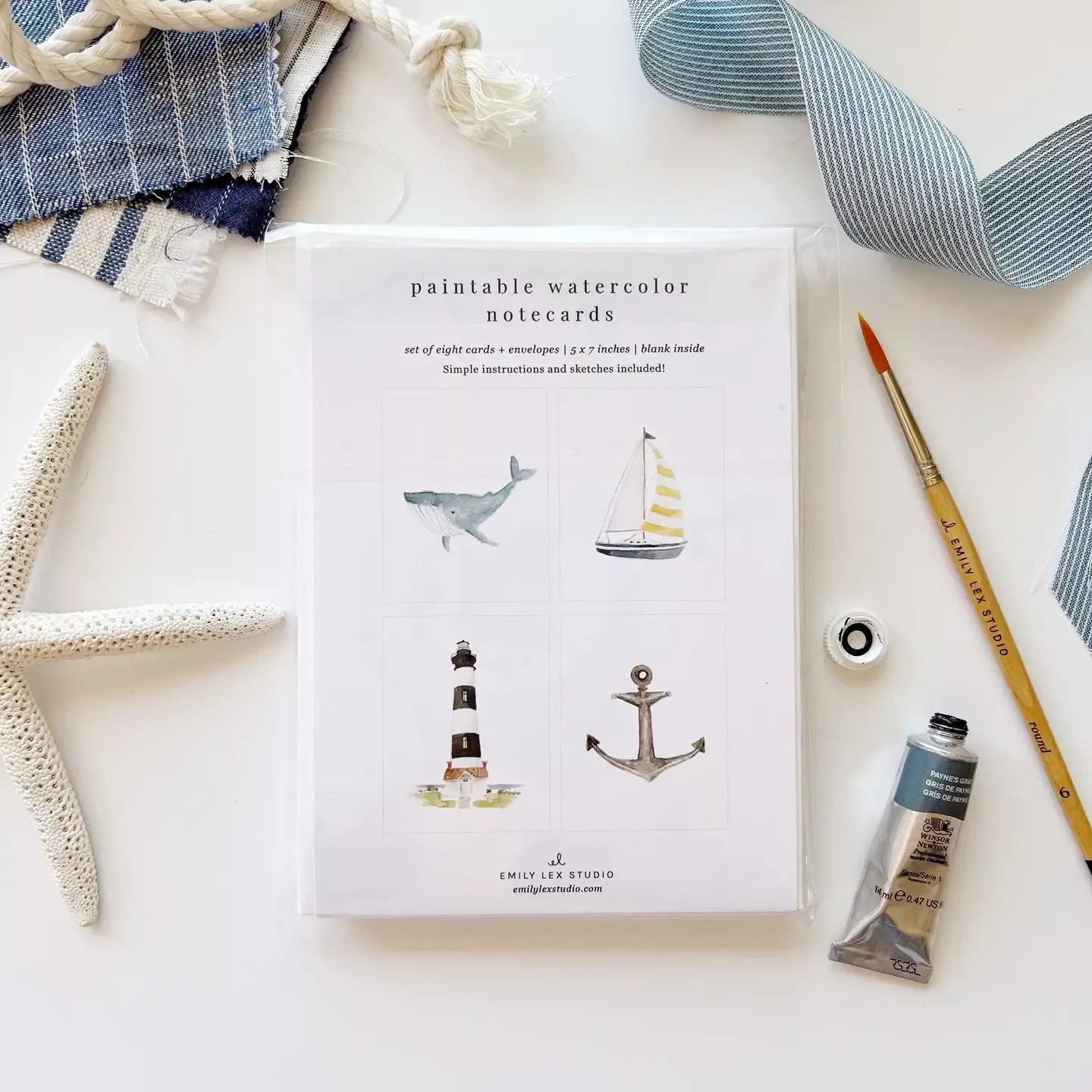 Seaside Paintable Notecard Set