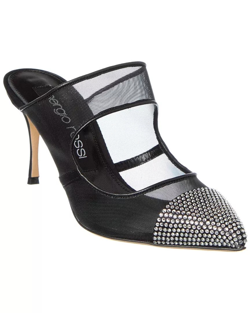 Sergio Rossi Satin & Mesh Pump