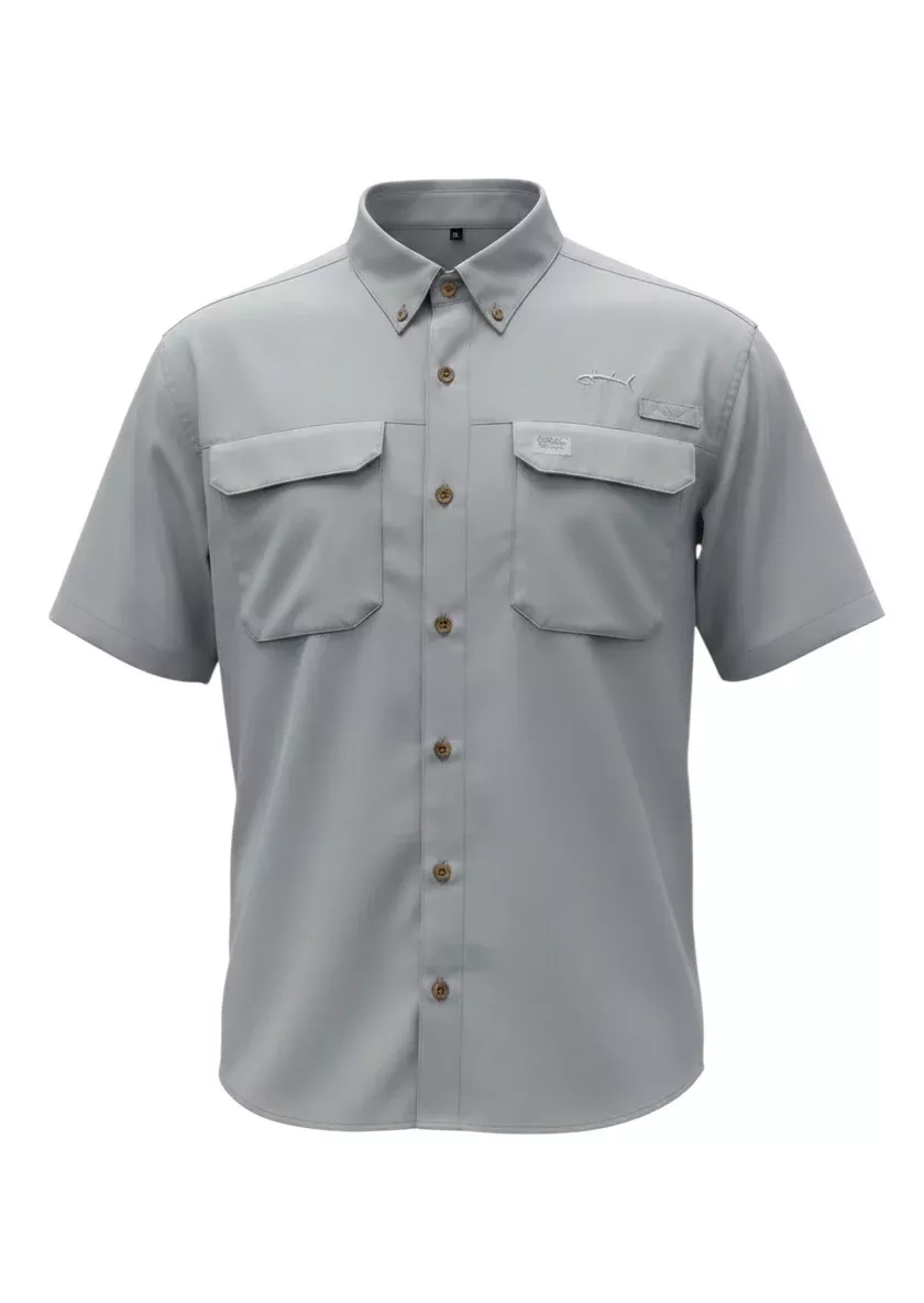 Short Sleeve Performance Solid Sport Shirt - Grey