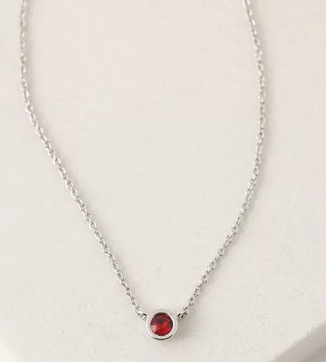 Silver Birhtstone Necklace