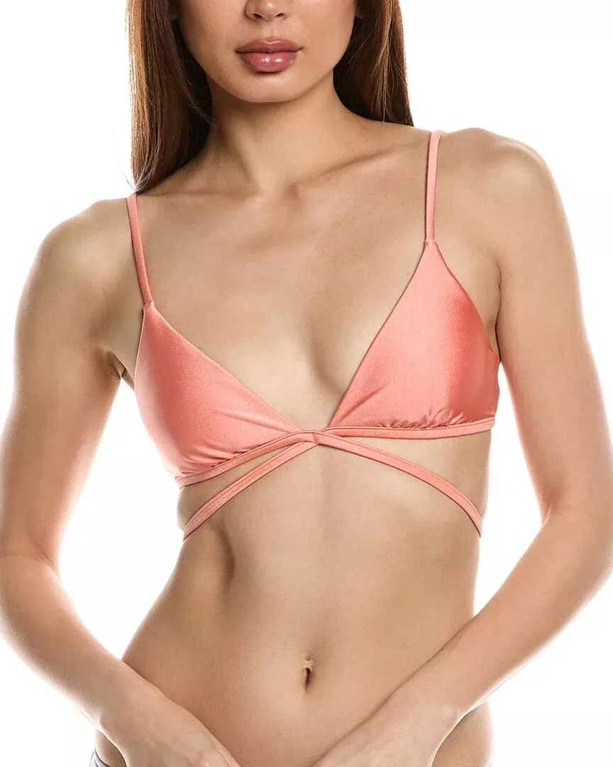 Simkhai Harlen Tie-Front Bikini Top