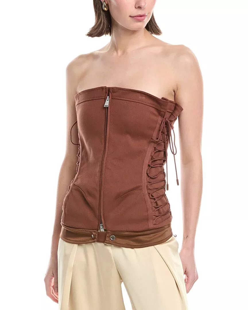 Simkhai Sasha Zip-Up Bustier Top