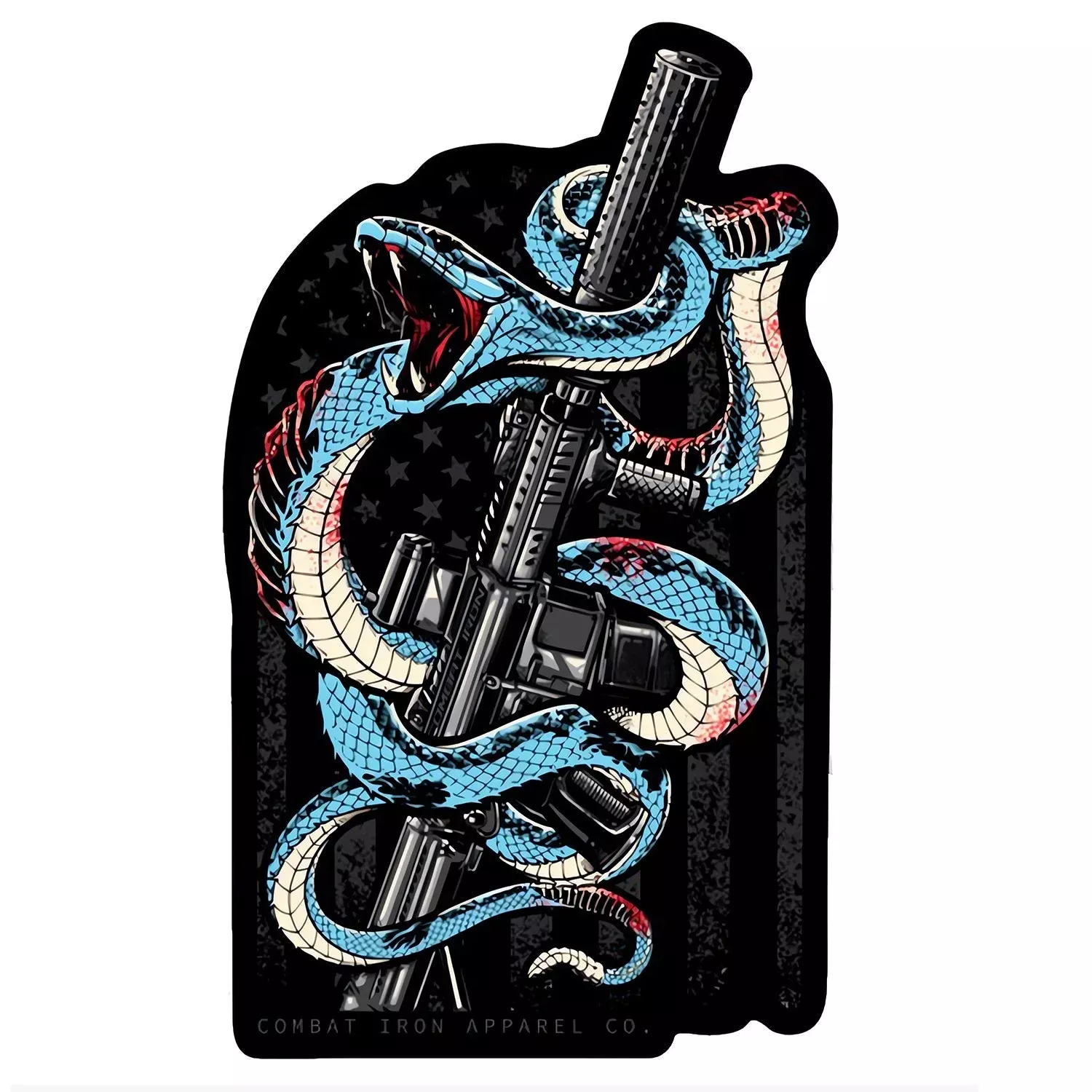 Snake US Flag SBR Decal Sticker