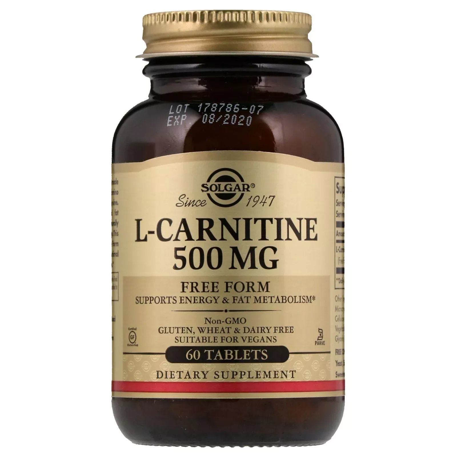 Solgar L-Carnitine 500mg 60 Tablets