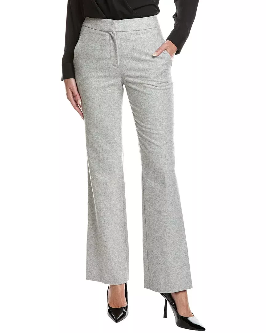 St. John Flannel Wool-Blend Pant
