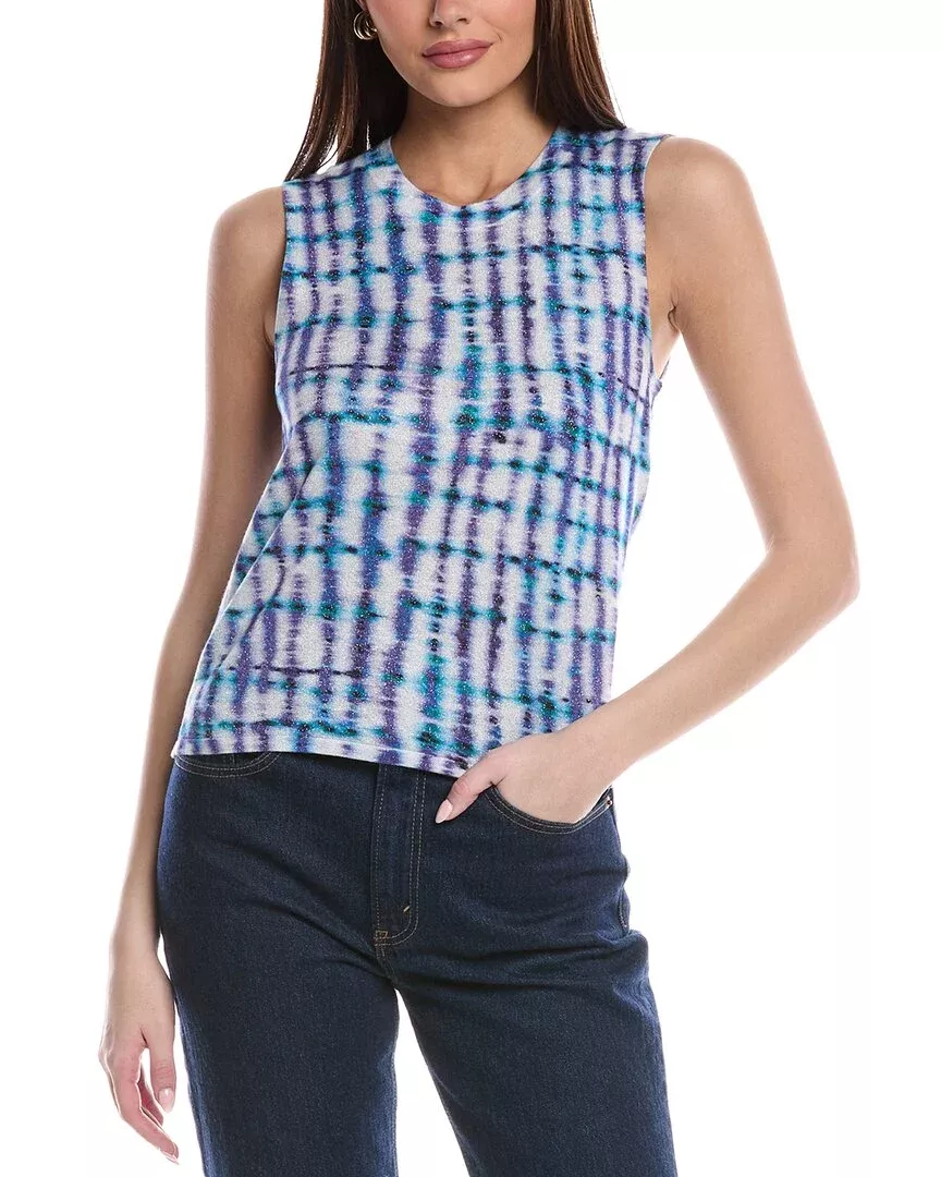 St. John Printed Fine Gauge Knit Shell