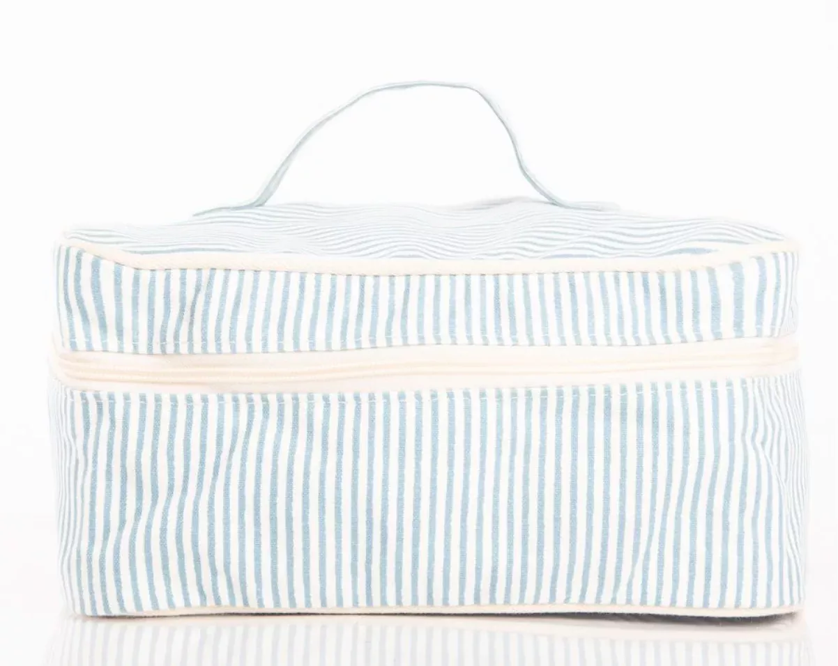 Stripes Train Case - Clear Sky