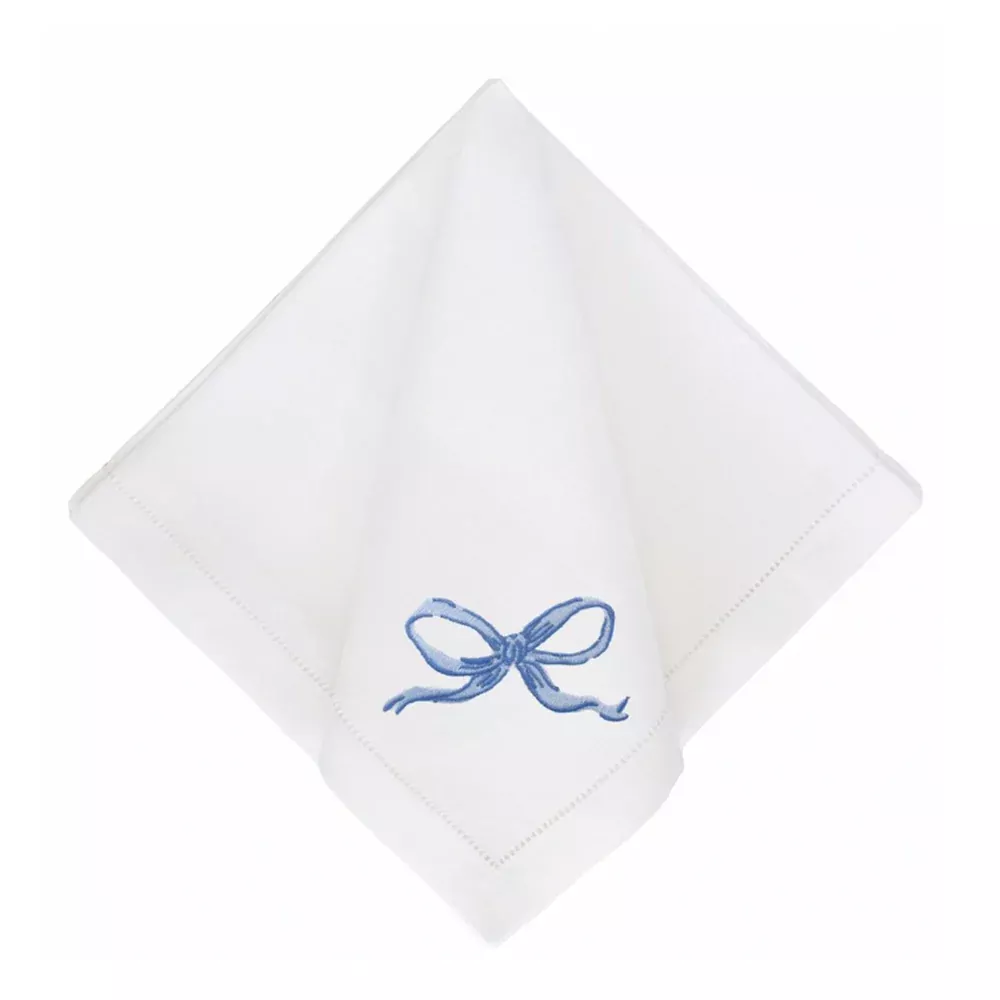 Susannah Garrod Blue Bow Dinner Napkins -Set of 4