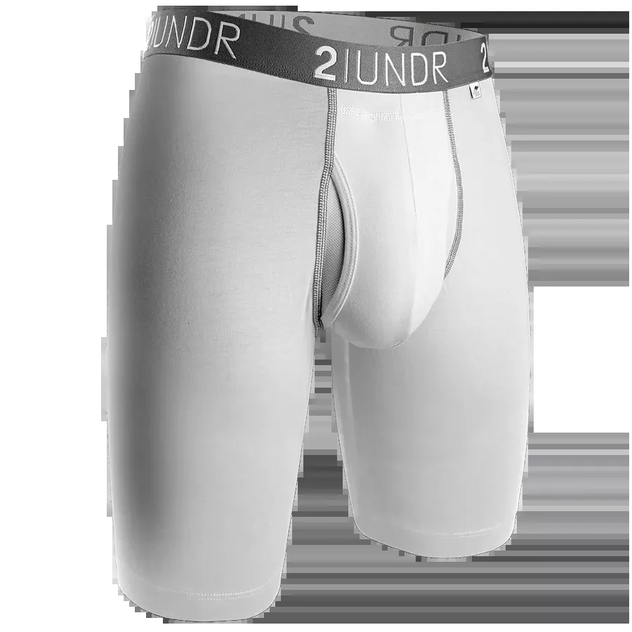 Swing Shift 9" Long Leg - White/Grey