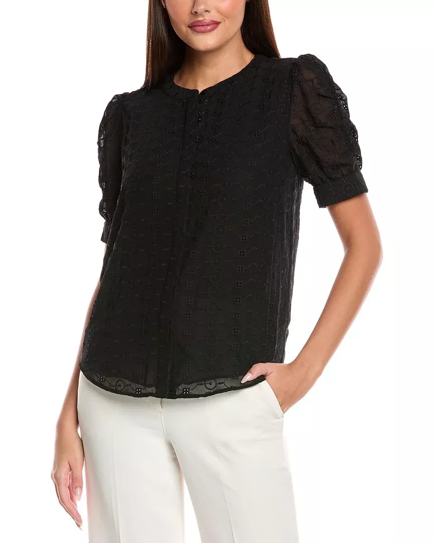 T Tahari Button Blouse