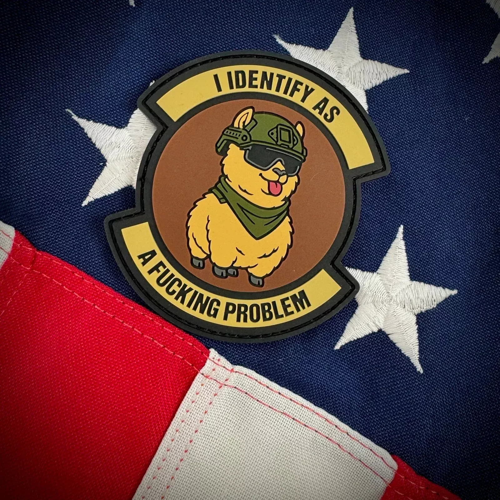 Tactical Llama - I Identify As a Fucking Problem - OCP 3.5" PVC Patch