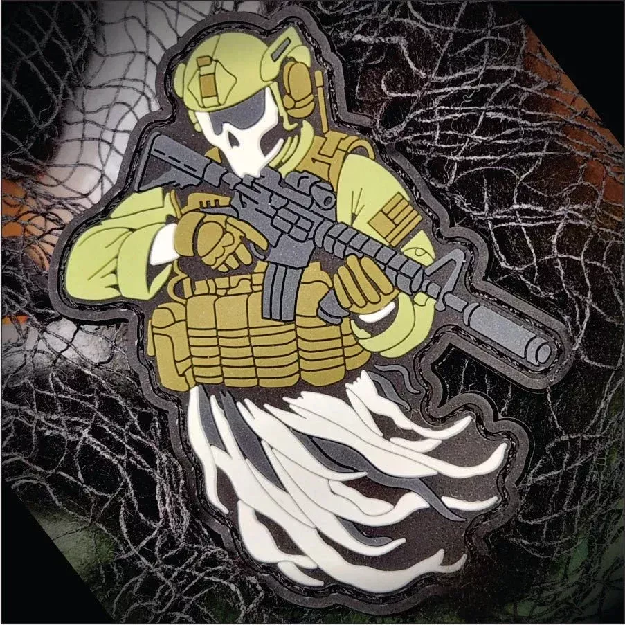Tactical Recon Ghost - Glow in the Dark - 3.5" PVC Patch
