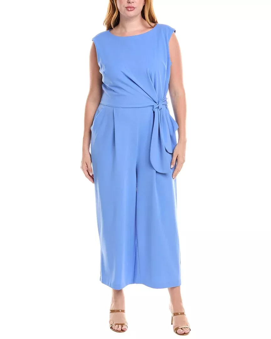 Tahari Asl Plus Side Tie Jumpsuit