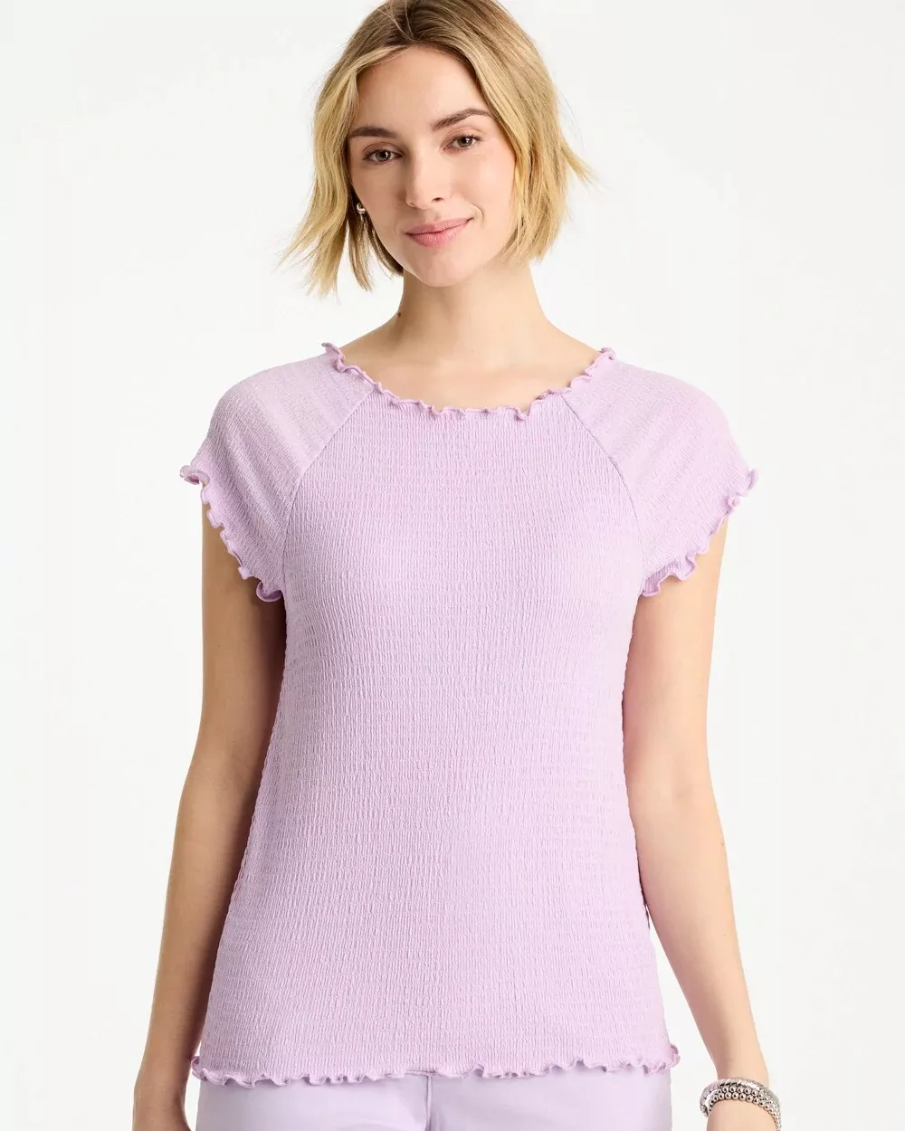 Textured Knit Lettuce Raglan Tee
