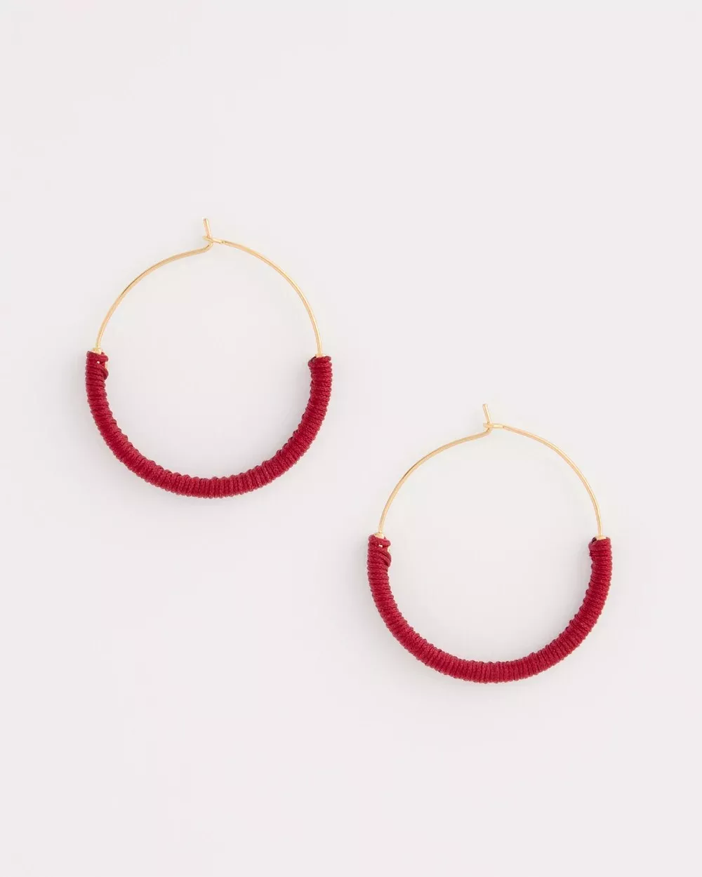 Thread Wrapped Hoop Earrings