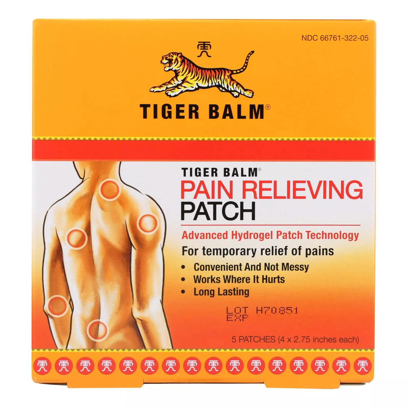 Tiger Balm Pain Relieving Patch, 5 Patches
