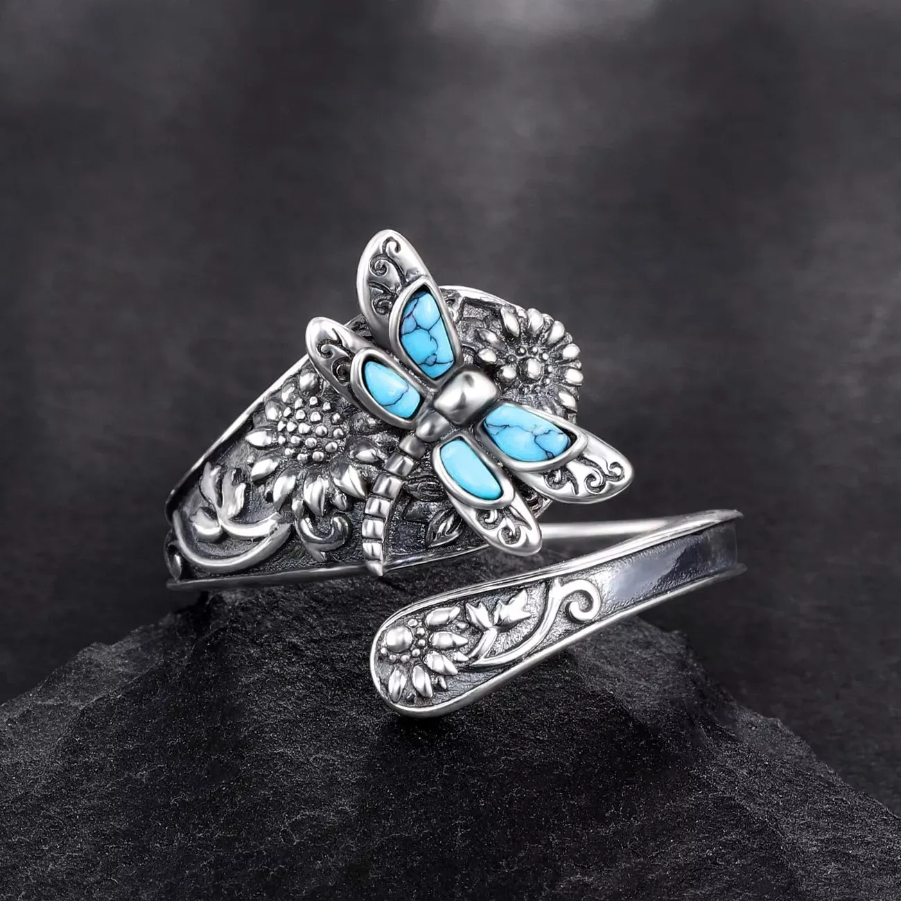 TMRG5 - Ladies Dragonfly Adjustable Spoon Ring