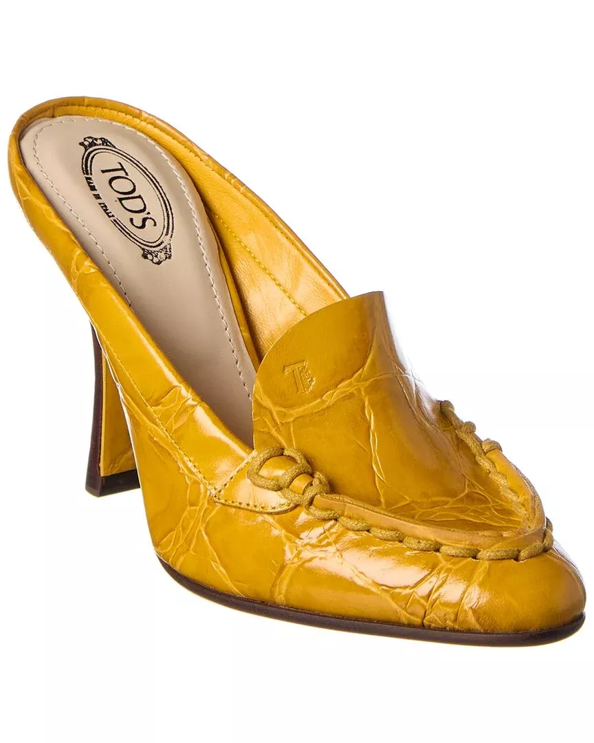 Tod’S Croc-Embossed Leather Mule