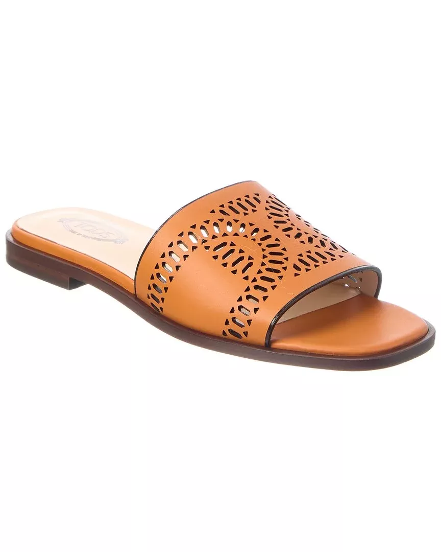 Tod’S Logo Leather Sandal