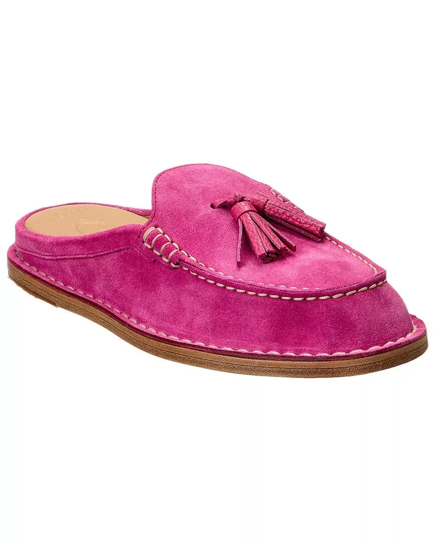 Tods Logo Fringed Suede Mule