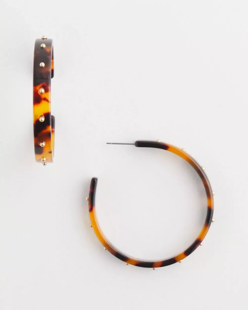 Tortoise Resin Hoop Earrings