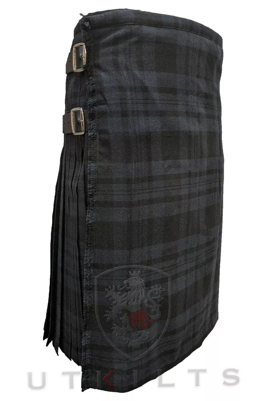 Traditional Kilt – Premium 6–8 Yard Wool, Black Isle