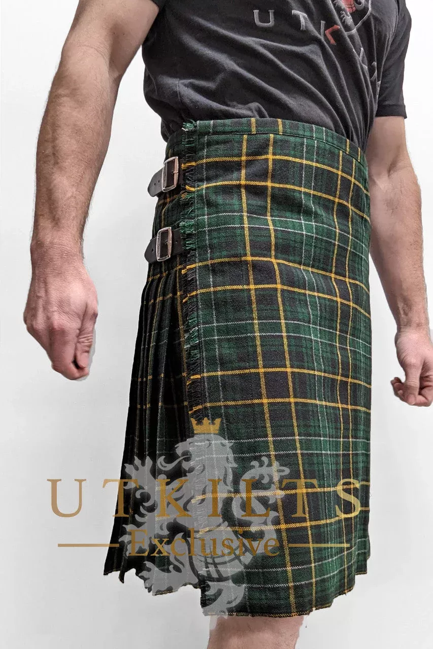 Traditional Kilt – Premium 6–8 Yard Wool, Irish Black