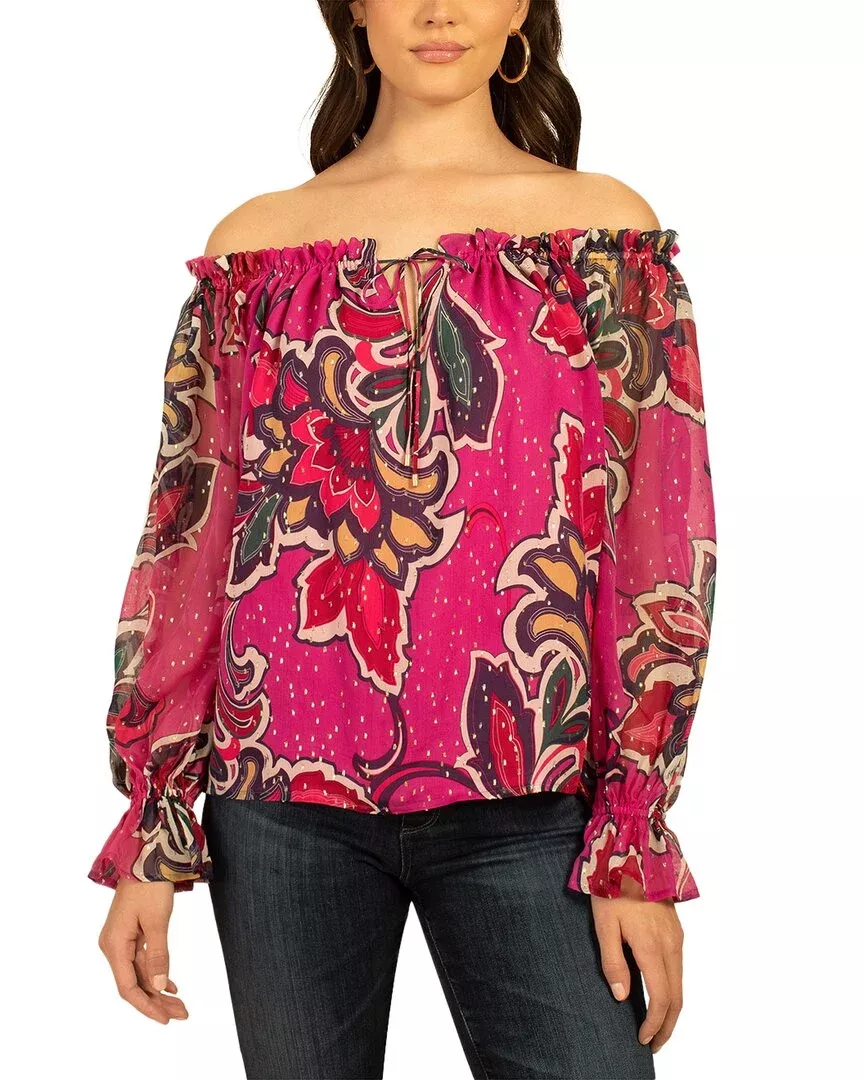Trina Turk Indore Silk-Blend Top