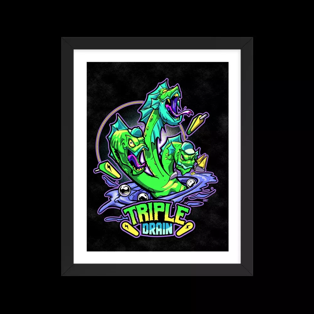 Triple Drain Hydra - Framed poster