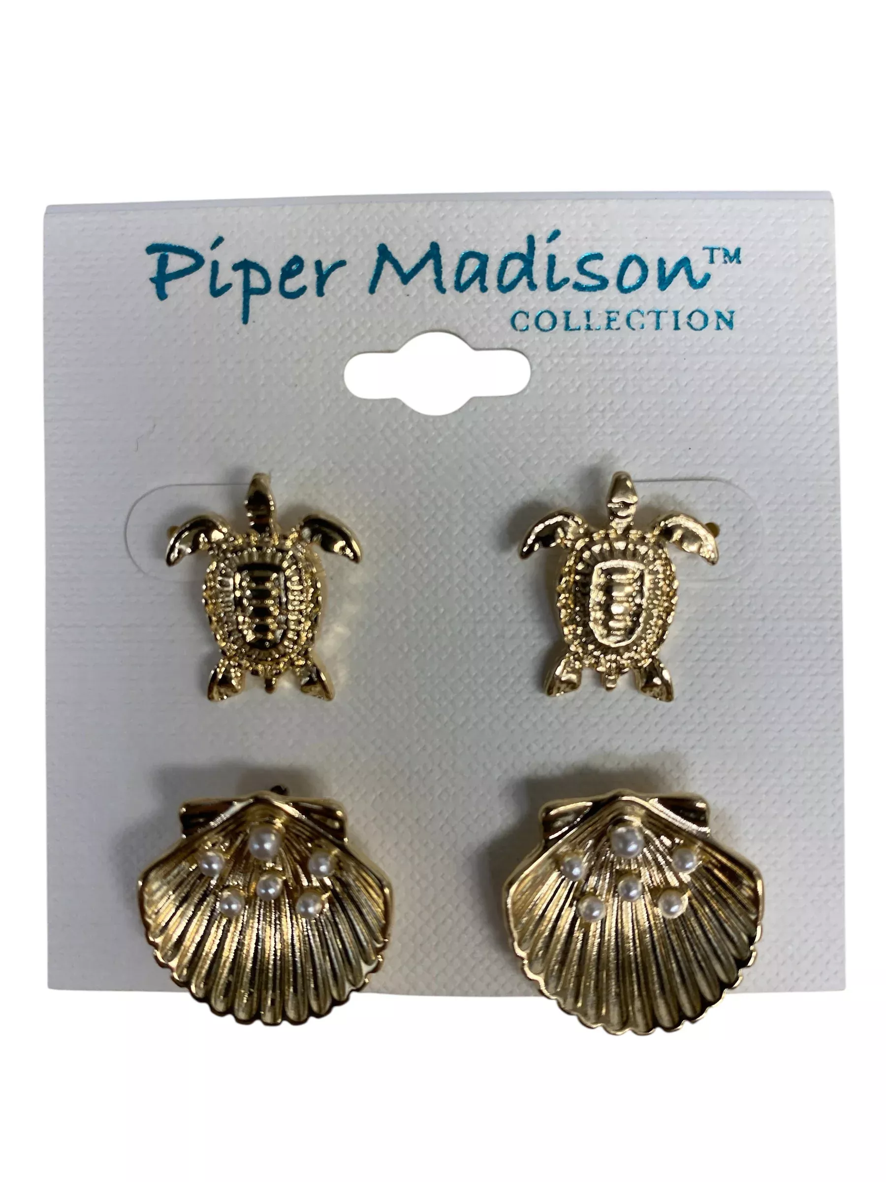 Turtle Shell And Pearl Earrings