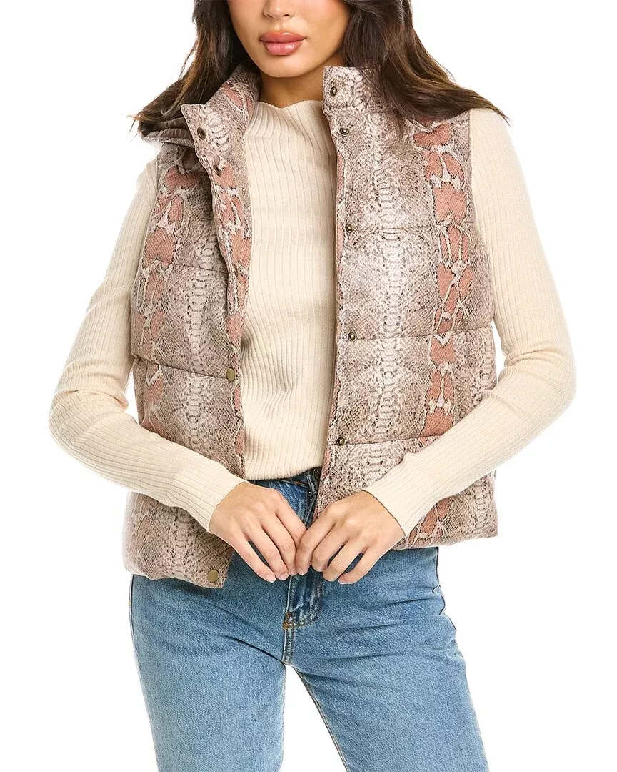Unreal Fur Python Print Puffer Vest